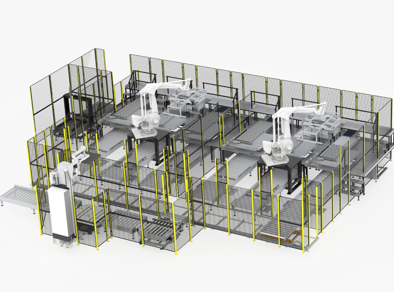 Palletized with robotic arm
